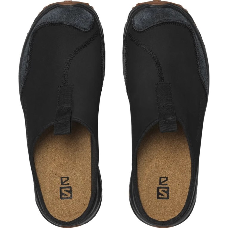 Black Salomon Rx Leather Advanced Men's Slides | PH 80157T